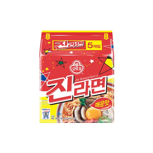 jp.ktown4u.com : [OTTOGI] Jin Ramen Spicy 120g*5つ