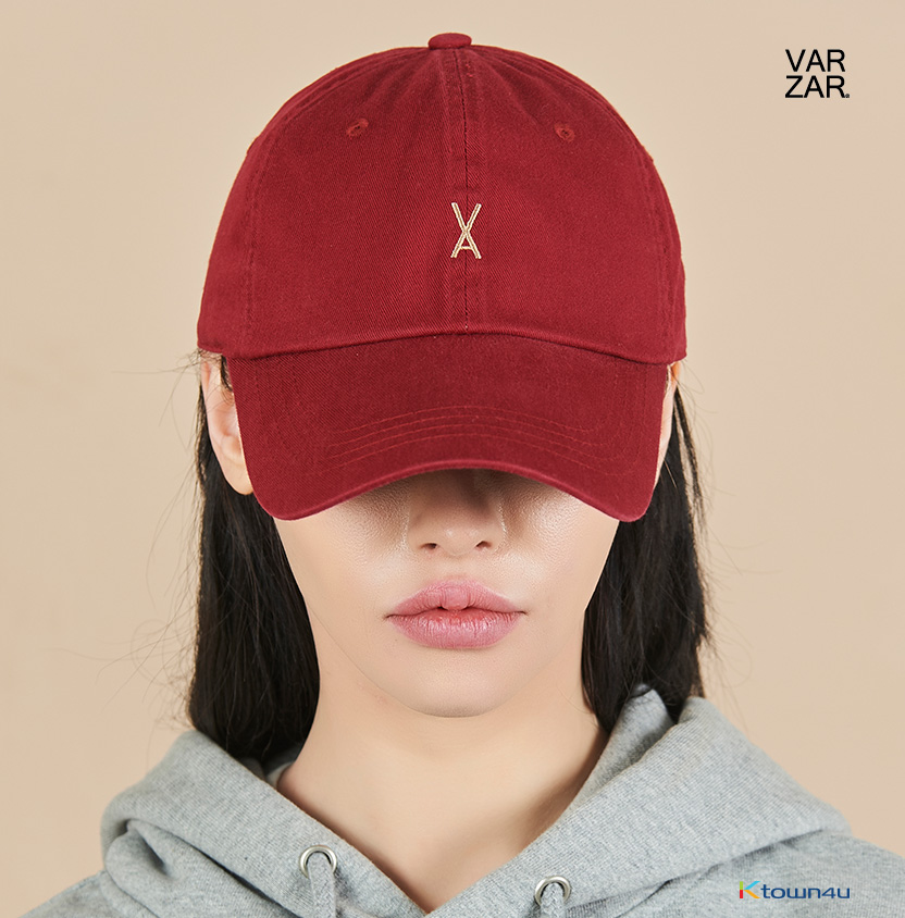 jp.ktown4u.com : VARZAR Logo Over Fit Chino Ball Cap [Wine]