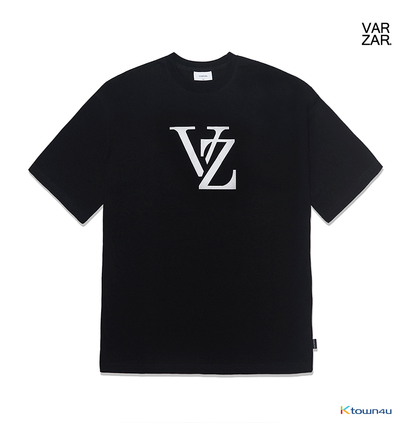 jp.ktown4u.com : Monogram White Big Logo T-Shirts [Black]