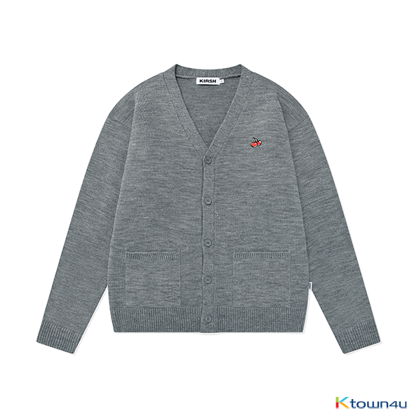 jp.ktown4u.com : SMALL CHERRY V NECK CARDIGAN KS_MELANGE GRAY
