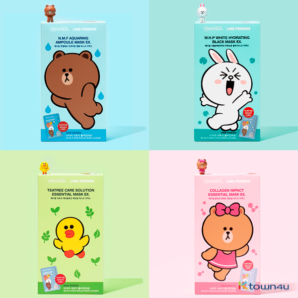 jp.ktown4u.com : LINE FRIENDS Mask Ex *8ea 4types