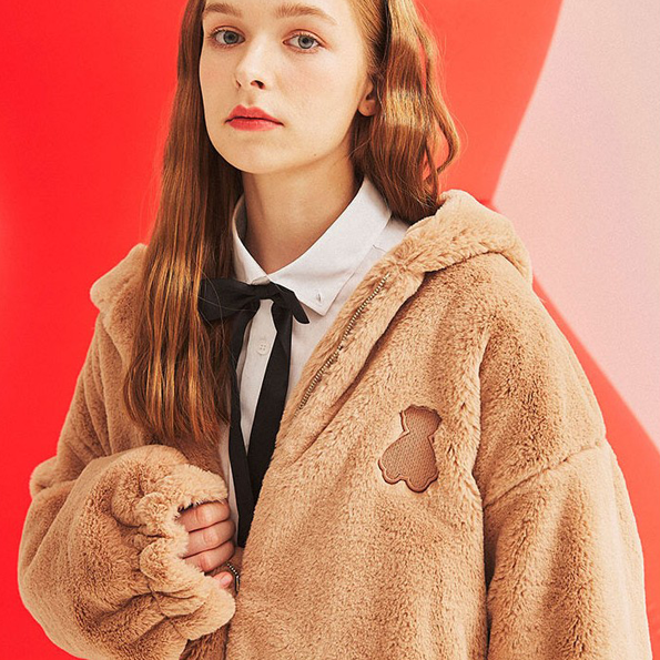 jp.ktown4u.com : [AQO STUDIOSPACE] AQO Bear Fur Jacket [Beige][2]