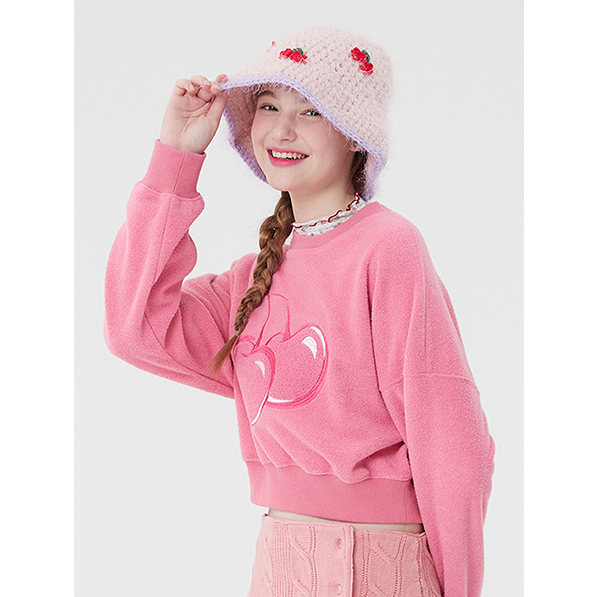 大勧め jp.ktown4u.com : Sweatshirt Crop Fleece Cherry Big [KIRSH] トップス