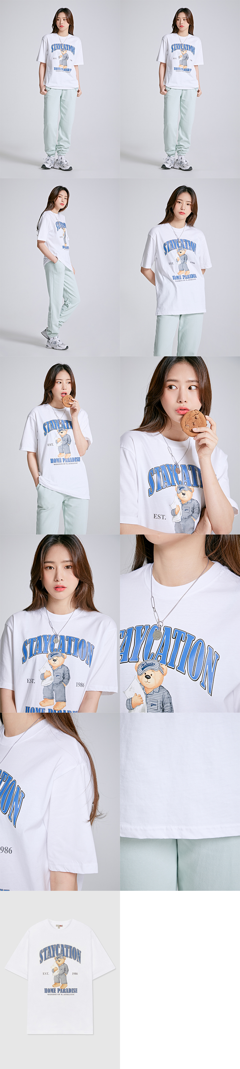 ★ SPAO★ 2PACK Woody Short Sleeve T-shirt SPRPF23C80 ktown4u.com : [SPAO] (La Athletic) Woody's Zipcock Short