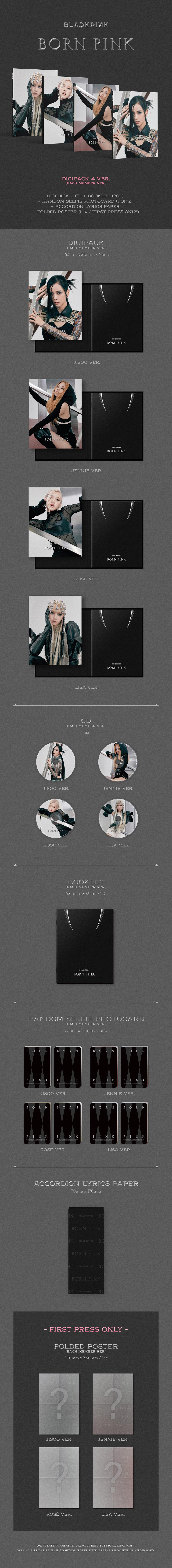 born pink ktown4u ラキドロ　デジパック　トレカ　ジェニ BlackPink 2nd Album Born Pink Digi Pack Photocard Random Ktown4U