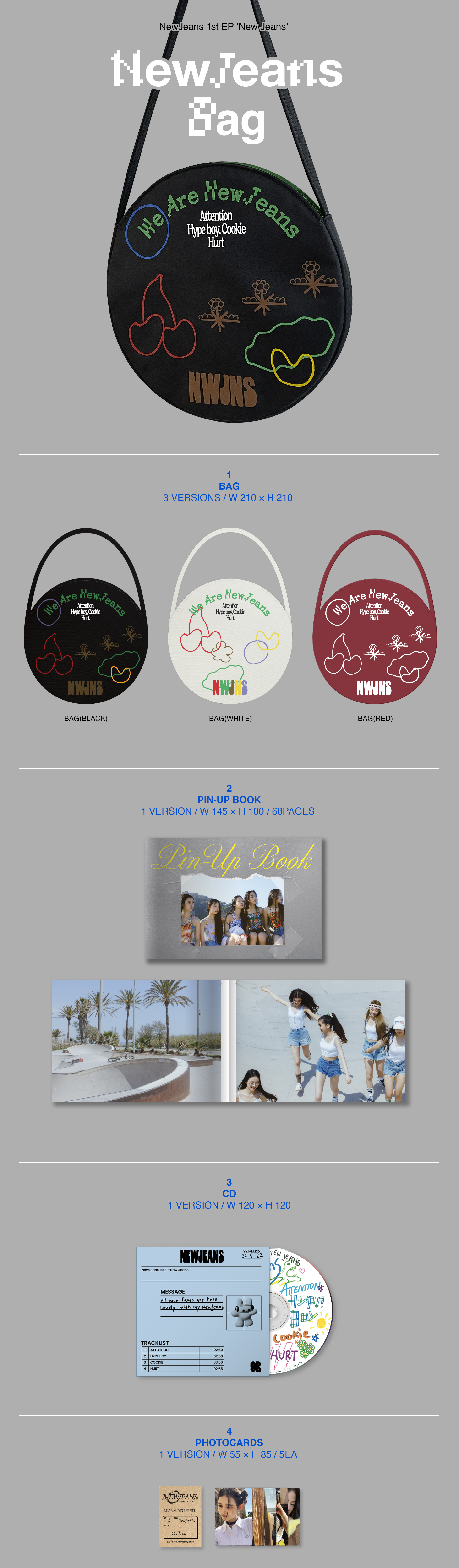 NewJeans：1st EP（Bag (Red) Ver.)　赤　限定盤 jp.ktown4u.com : NewJeans - [NewJeans 1st EP 'New Jeans' Bag